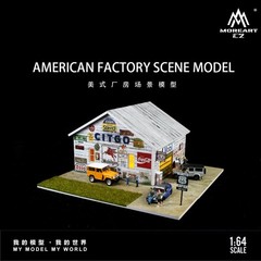 1/64 Garage Diorama Display Case with LED Scene Parking Lot Model Building US
