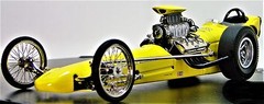 Dragster Race Car Classic Custom Hot Rod Racer Promo Model Drag Carousel Yel1 18