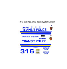 1/43 Scale NJ Transit Police 2022 Motormax FD Explorer Waterslide