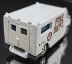 2 1988 Mattel Hot Wheels Truck Fire Dept. Ambulance 1/64 Scale Emergency Vehicle