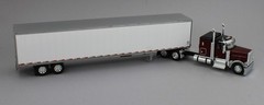 DCP 1:64 *RED* Peterbilt 589 58″ Flattop w/53′ VAN TRAILER *NIB*