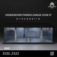 1/64Diorama Diecast Garage Model LED Parking Lot Scene Model Car Display Case US