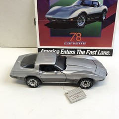 Franklin Mint B11ST57 1978 Silver Chevy Corvette Anniversary Edition w/ Box COA