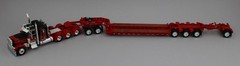 DCP 1:64 *RED & BLACK* Peterbilt 389 36″ Flattop HEAVY HAUL Lowboy Jeep Stinger