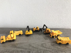 7PC Greenbrier Mini Construction Vehicle Set Truck Excavator Bulldozer Mixer Lot