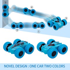 Set of 4 Double-sided Stunt Flip Inertia Powered Car Toys Vehicle 360 Rotation