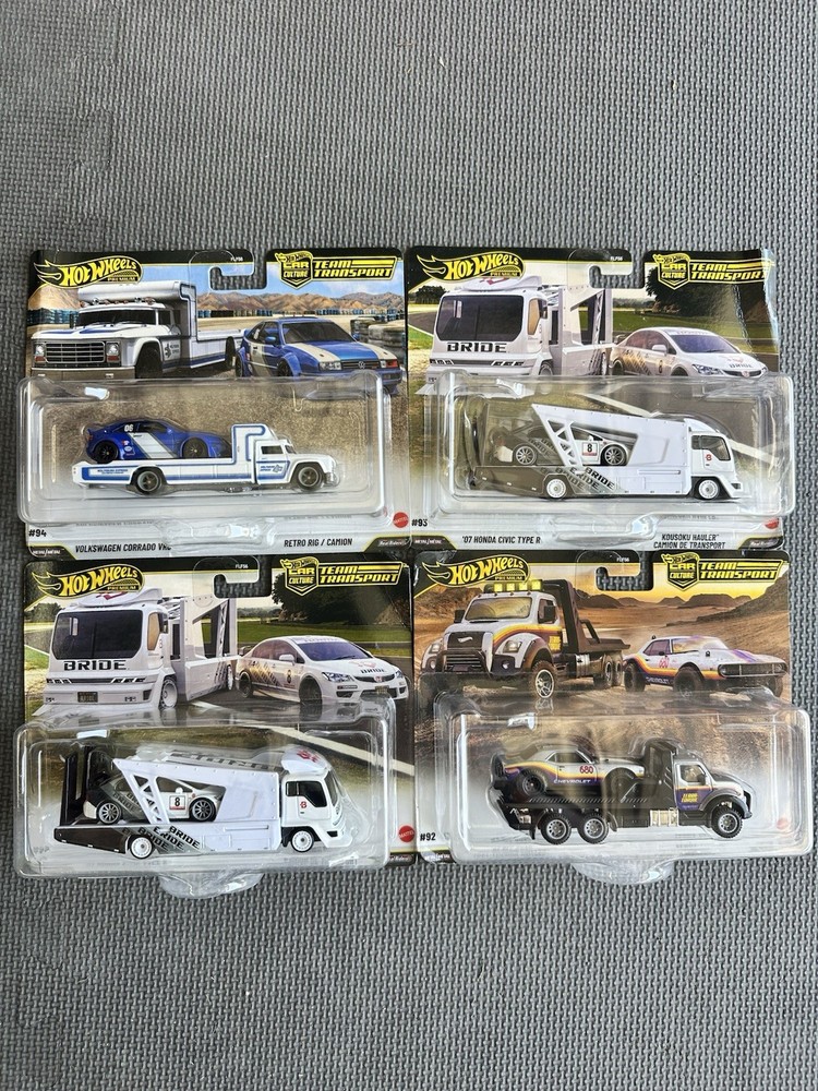 Hot Wheels 2026 Car Culture Team Transport L Case Set of 4 Cars FLF56-957L