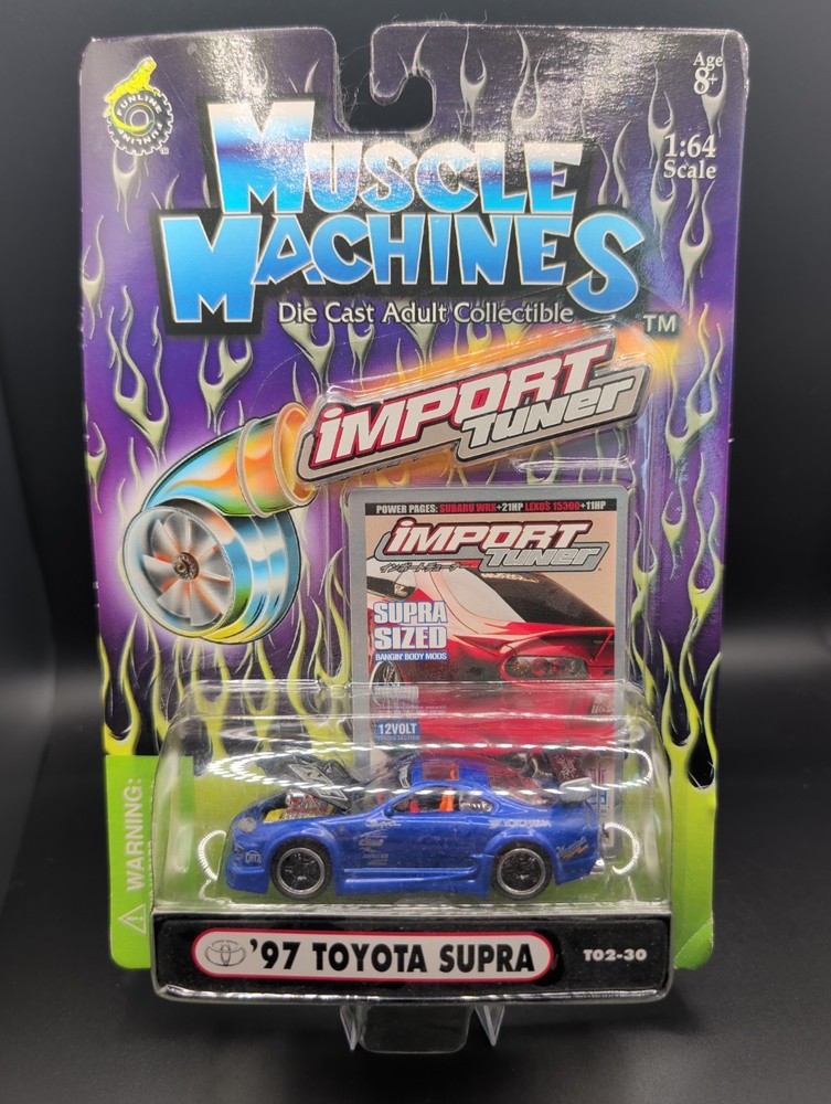 Muscle Machines Import Tuner 1997 Toyota Supra Blue 1/64 Diecast Car T02-30 MOC