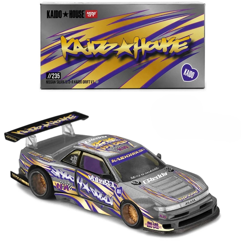 KAIDO HOUSE x MINI GT – NISSAN SILVIA S13-R KAIDO DRIFT V1 GREDDY #KHMG235