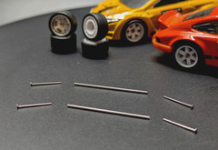 1/64 Custom AXLES for Real Riders Wheels Swaps – 25mm (5 Sets for 5 Cars)