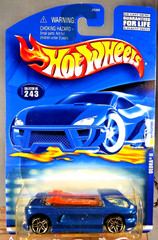 2000 Hot Wheels Mainline/Collector #243 DEORA II Blue w/Chrome Pr5 Spoke Wheels