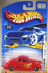 2002 Hot Wheels #24 First Editions 12/42 ’40 FORD COUPE Red w/Chrome 5 Spoke Whl