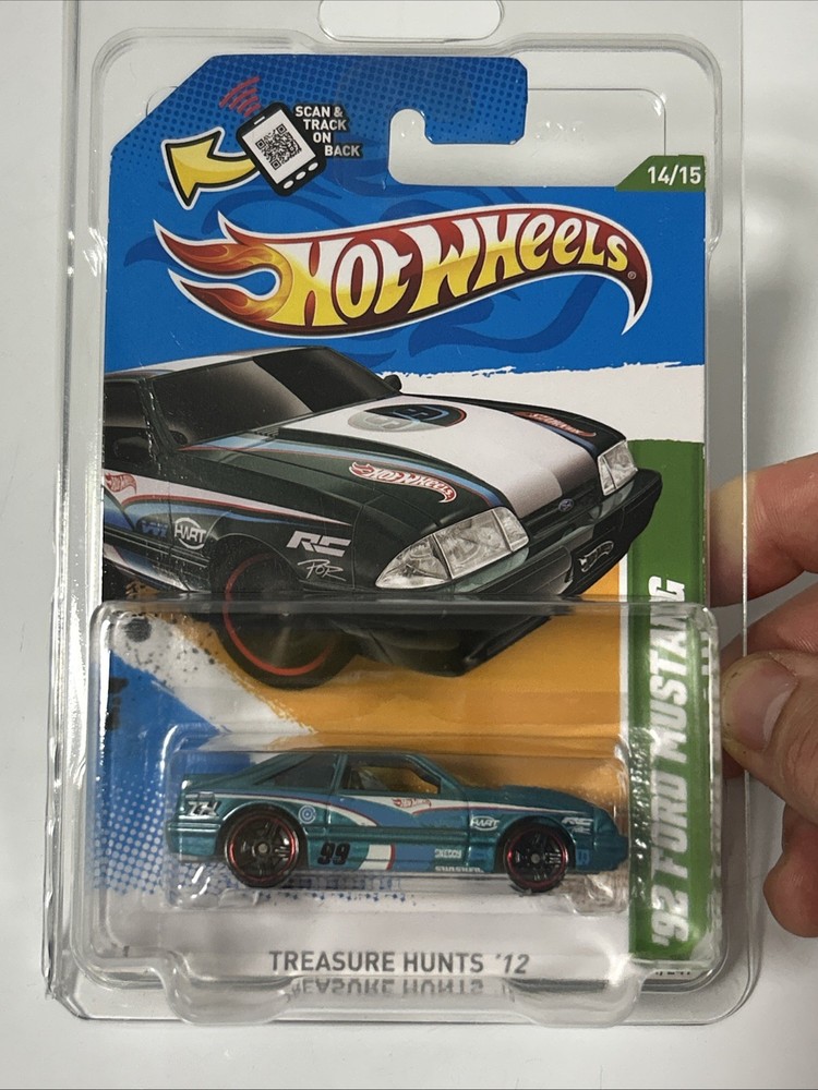 Hot Wheels Treasure Hunts 12 ’92 Ford Mustang Aqua Teal Blue (2011)