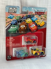 Disney Pixar Cars Mini Racers 3 Pack Jeff Corvette McQueen Carla Veloso Set Lot