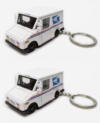 2PCS 2.5” USPS LLV Postal Service Mail Delivery Truck 1:72 Keychain