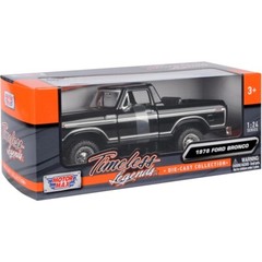 1978 Ford Bronco Black 1:24 Scale Diecast Replica Model by Motormax Doors Open