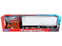 FREIGHTLINER CASCADIA TRUCK BRONZE W/CONTAINER 1/32 DIECAST BY WELLY 32696W-GLD