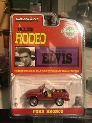 1/64 GREENLIGHT HOLLYWOOD ELVIS HOUSTON RODEO 1974 FORD BRONCO RED