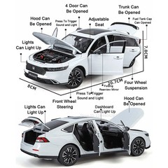 1:18 Honda Accord Sedan Diecast Model Collectible with Sound & Light Features