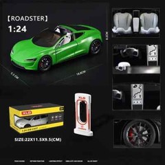1:24 Tesla Roadster Diecast Car – Alloy Convertible Model Toy & Collector’s Deco