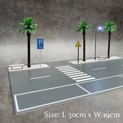 Diorama Car Parking Lot Model LED Lighting Street Road 1/64 Scene Display Model