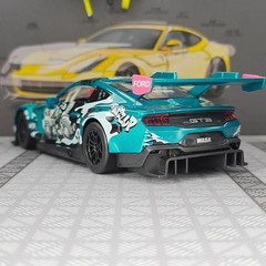 1:24 Ford Mustang GT3 WASA Co-branded Alloy Car Model Sound and Light Toy Car