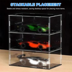 1-5X Display Case Clear Acrylic Dustproof Box for 1:24 Scale Collectibles Model