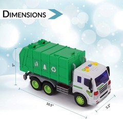 Garbage Truck Toy Boy Gift Friction-Powered Waste Management Recycling Vehicle