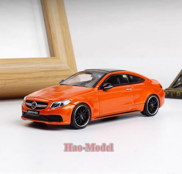 1/64 Benz C63 S W205 AMG coupe HM Alloy Car Diecast Model Car Display Toy Orange