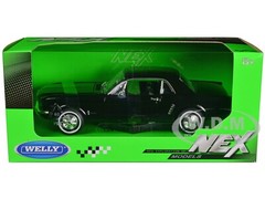 1964 1/2 FORD MUSTANG COUPE BLACK 1/24 DIECAST MODEL CAR BY WELLY 22451