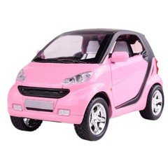 Pink 1:32 Pull Back Model Car Metal Diecast Toy Vehicle Kids w/ Sound & Light