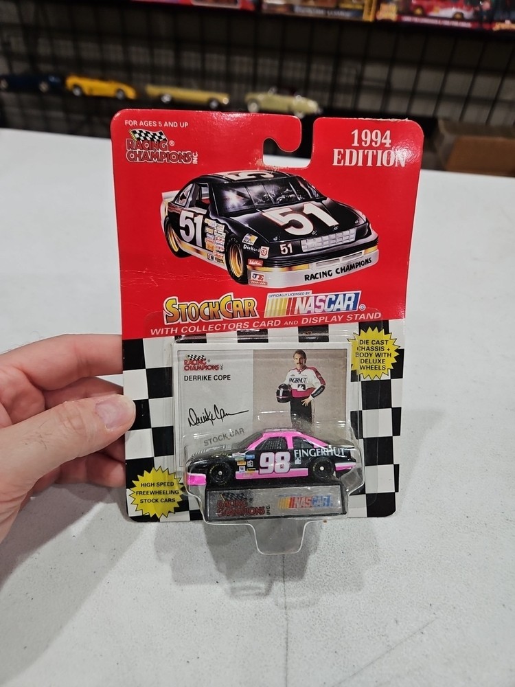 Racing Champions Derrike Cope #98 1994 Ford T- Bird Fingerhut Car & Card 1:64