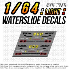 1/64 Scale FERRARI SF90 Head Tail Light WaterSlide Decals Custom for Hot Wheel