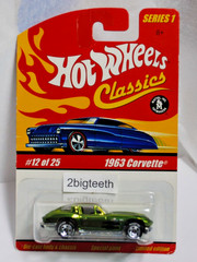Hot Wheels Classics Series 1 #12 of 25 1963 Chevy Chevrolet Corvette Green