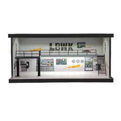 Diorama 1:64 Garage Scene Model with LED Lighting Parking Lot Display Case US