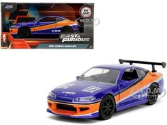 2001 NISSAN SILVIA S15 RHD BLUE “FAST & FURIOUS” 1/32 DIECAST CAR BY JADA 34446