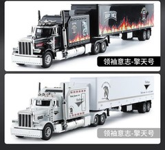 1:24 Diecast Vehicle for Peterbilt Heavy Truck 389 Model Truck Toy Sound Light