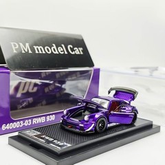 FG 1:64 Purple Porsche RWB 930 Sports Full Open Diecast Model Car Collection