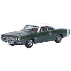 Oxford Diecast 87DC68005 1968 Dodge Charger Racing Green/White HO Gauge