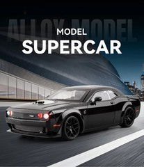 New 1:18 Dodge Challenger SRT Hellcat Model Diecast Sound Light Sports Car Gift