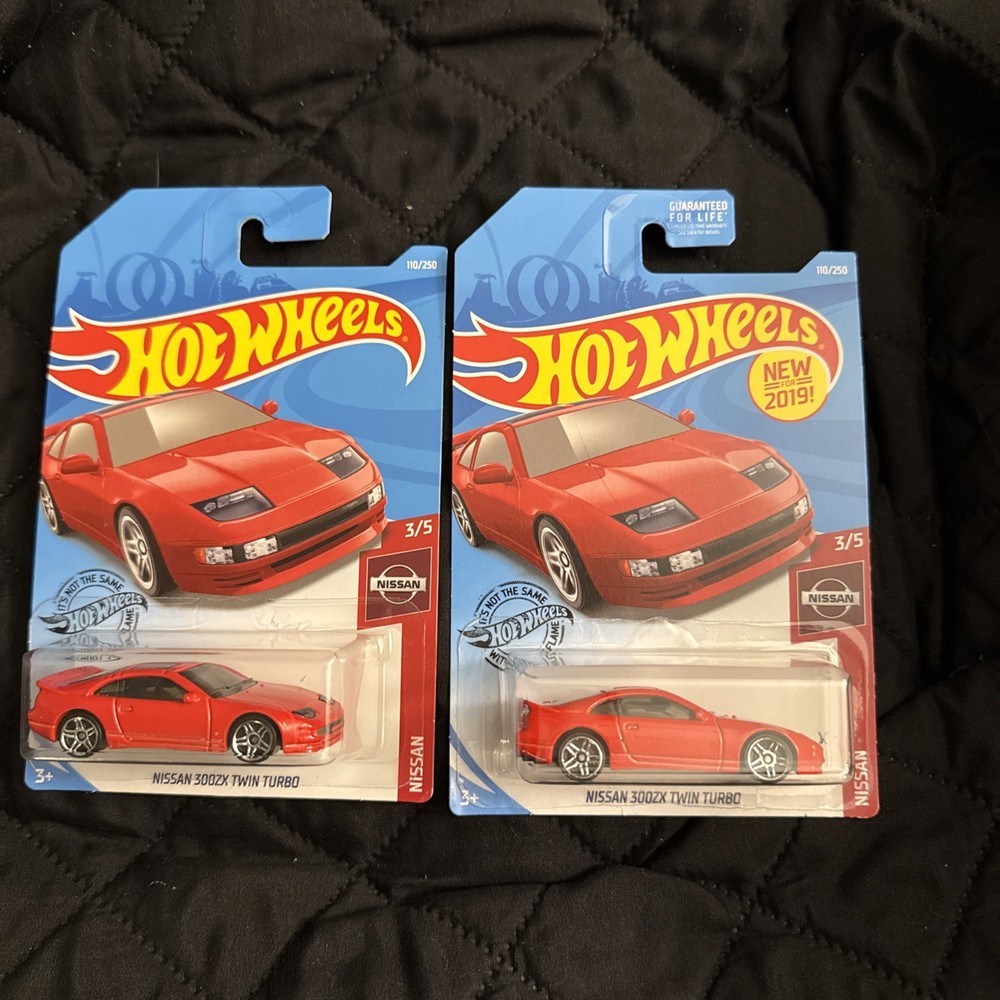Hot Wheels Nissan 300ZX Twin Turbo Red 1:64 Diecast Car 2018 Set Of 2