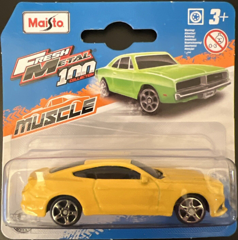 Maisto 2022 Fresh Metal 100 Muscle 3″ Diecast Ford Mustang GT ~ Yellow