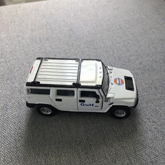 Hummer H2 White With Gulf Decals SUV Maisto Diecast 1:46 Scale Pullback Action