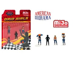 “GRID GIRLS” 5 PC DIECAST FIGURE SET FOR 1/64 SCALE BY AMERICAN DIORAMA 2406