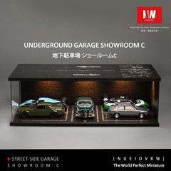 Diorama 1:64 Garage Scene Model with LED Lighting Parking Lot Display Case US