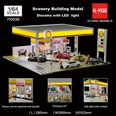G-Fans Diorama 1:64 Garage Model Diecast LED Lighting Model Car Display Case US