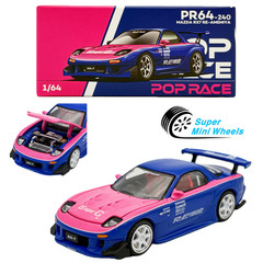 Pop Race 1:64 Mazda RX7 RE-Amemiya Blue/Pink #240