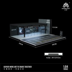 1/64 Diorama Garage Model With LED Japanese Parking Lot Scene Display Case US
