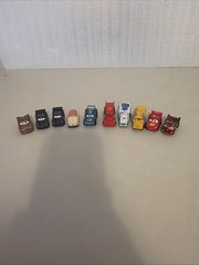 10 Disney Pixar Cars/mixed Lot(6)mini racers(4) Non Roll/played W/Condition/B146
