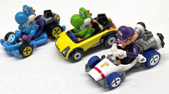 Hot Wheels Nintendo Yoshi Wario Green Blue Diecast Racecars Pipe Frame Coupe